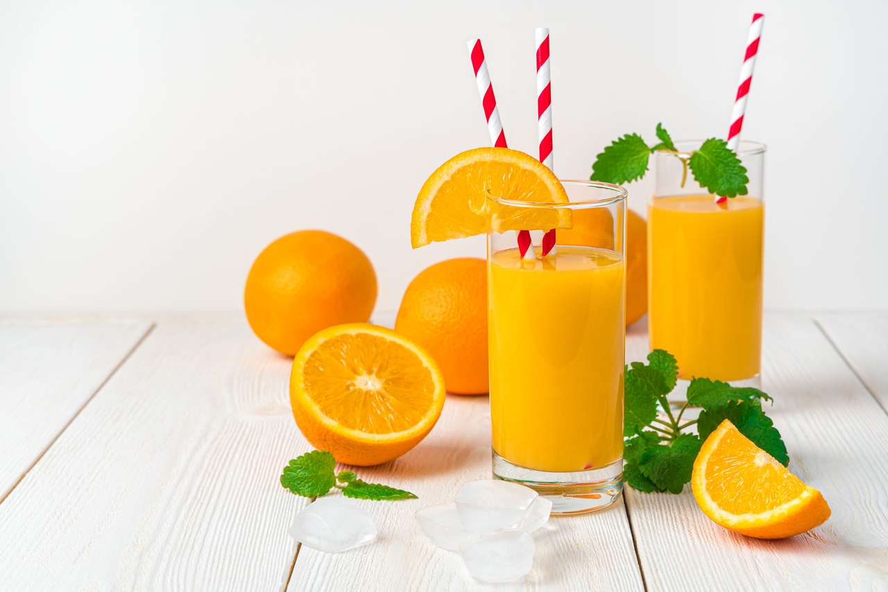 Orange juice puzzle online from photo