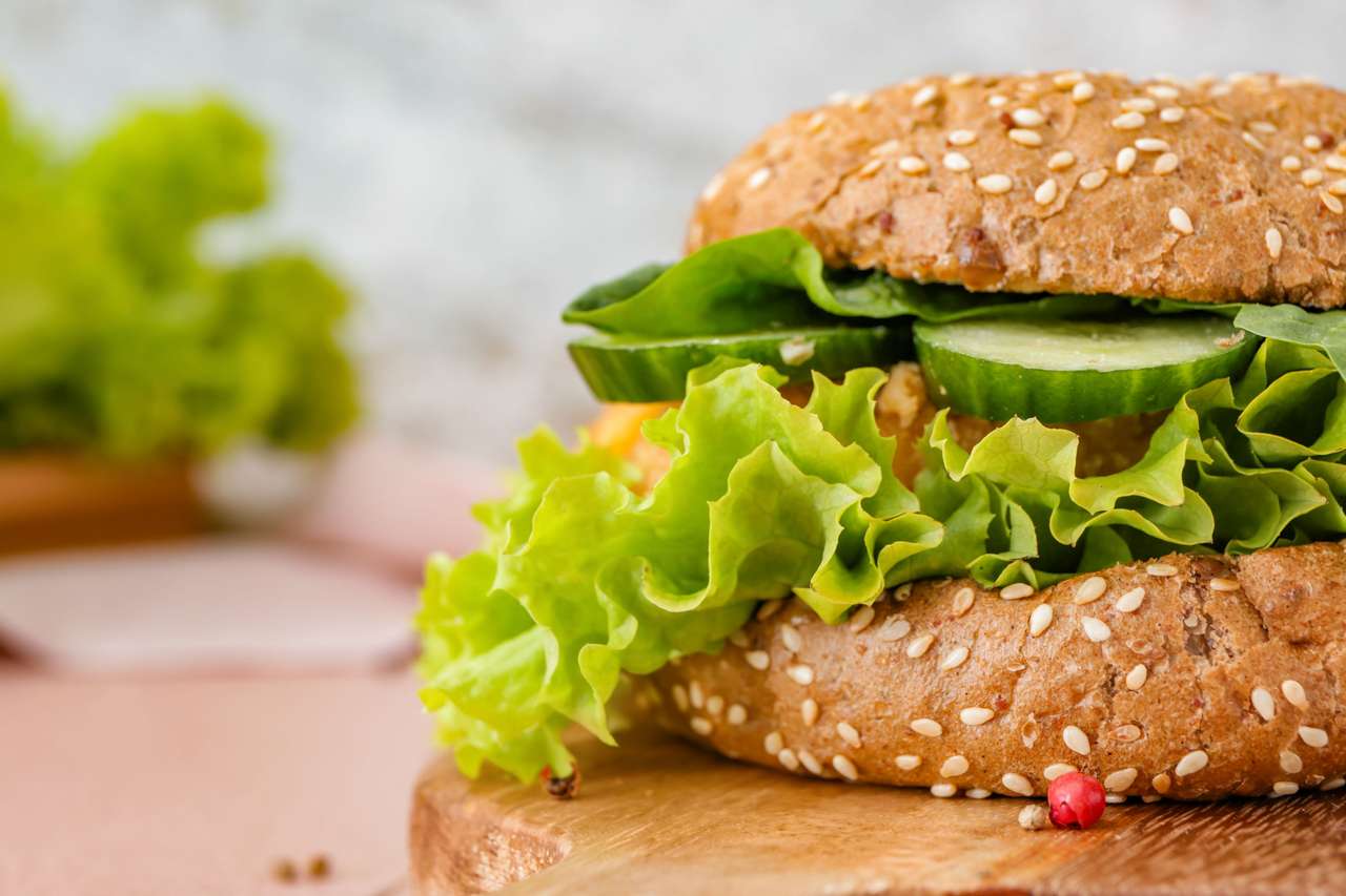 Köstlicher Burger Online-Puzzle vom Foto