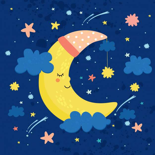 Lua à noite puzzle online a partir de fotografia