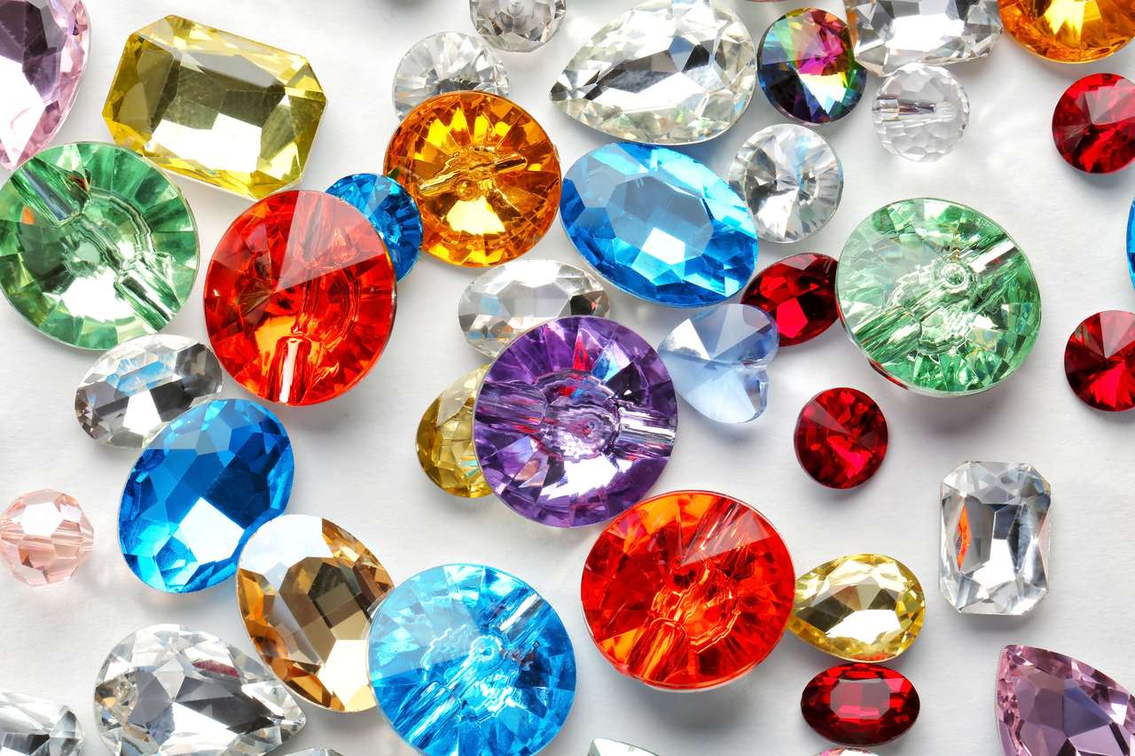 Kleurrijke kristallen puzzel online van foto