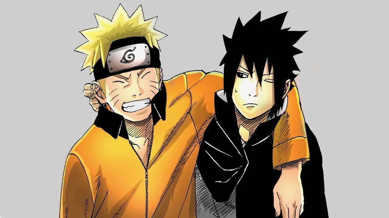 Naruto och Sasuke pussel online från foto