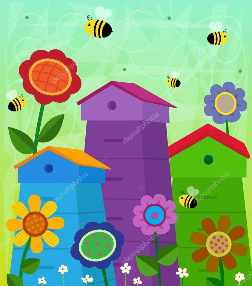 Bienenwohnungen. Online-Puzzle