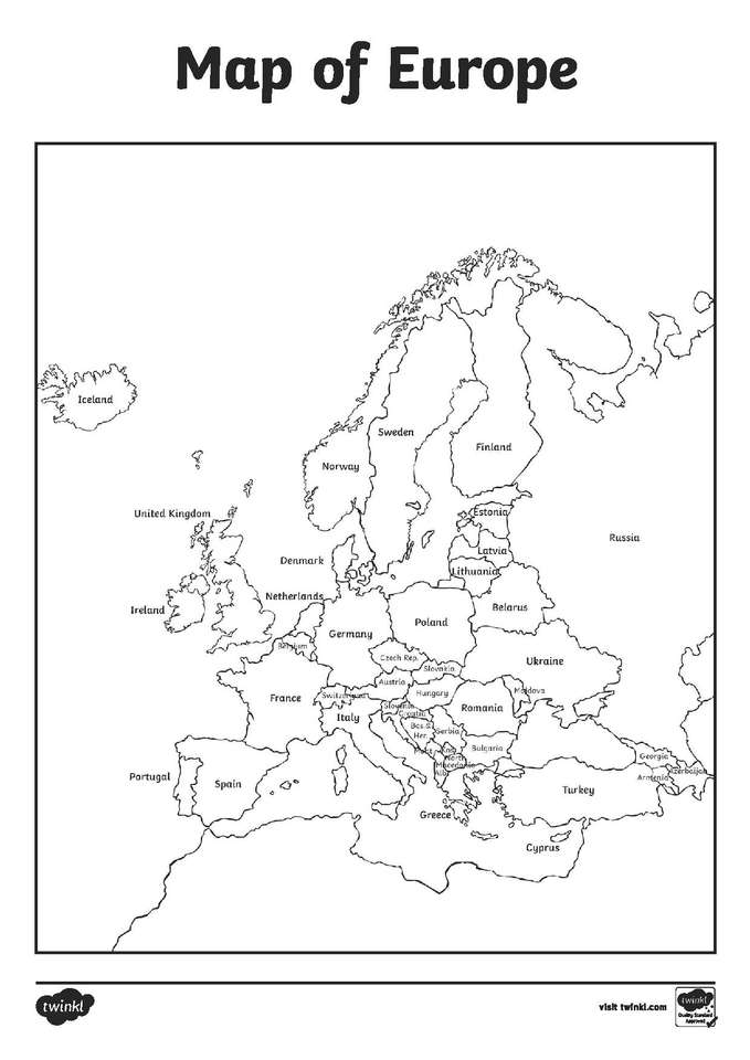 Země Evropy online puzzle