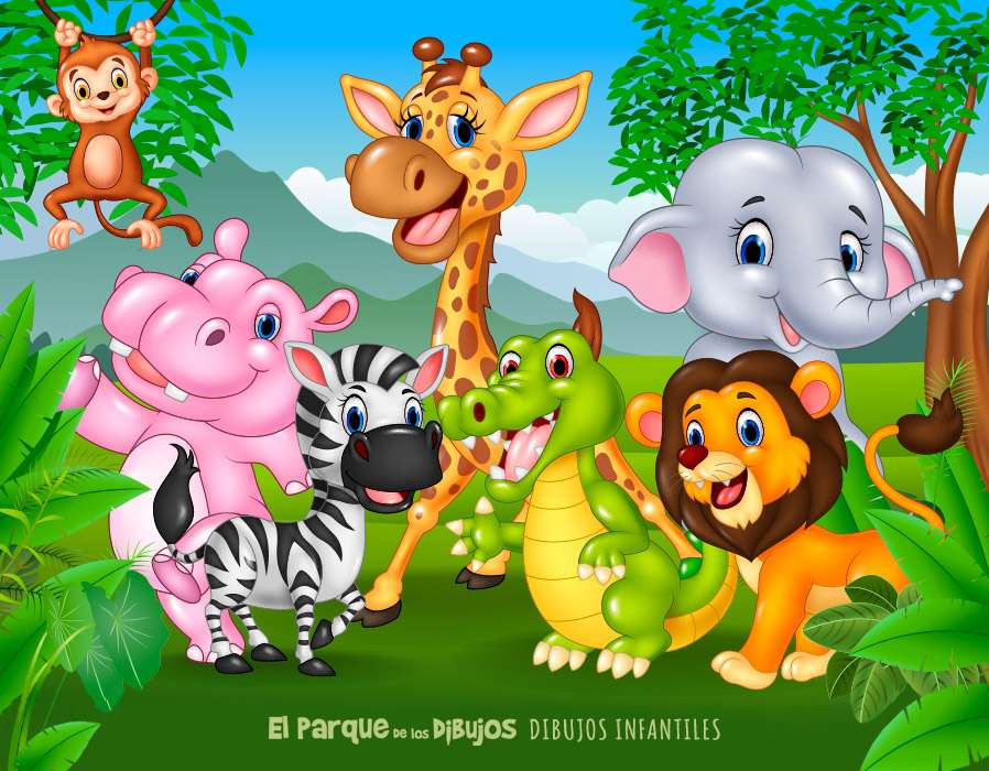 Animais florestais. puzzle online