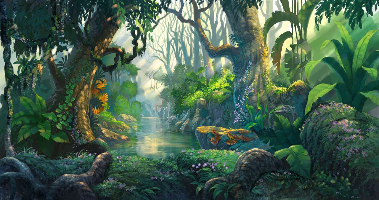 Grüner Dschungel Online-Puzzle