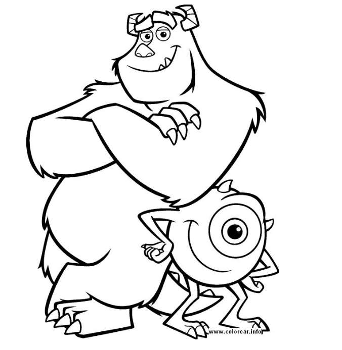 Monster Inc Coloring Page pussel online från foto