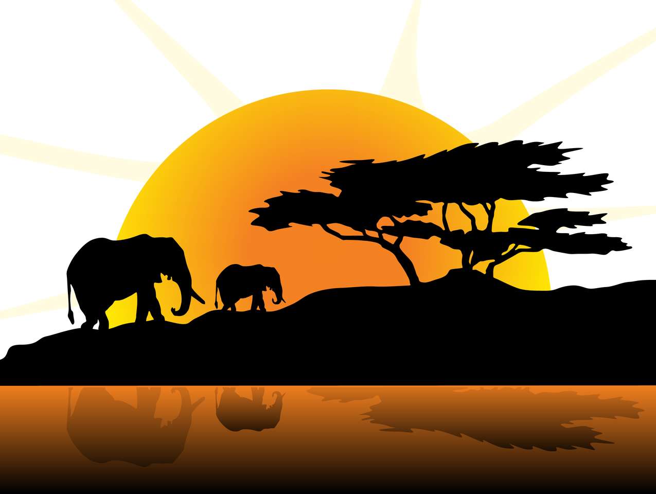 djur på savannen Pussel online