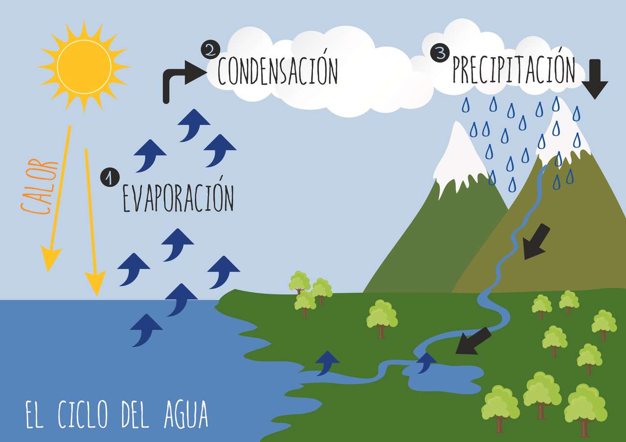 El ciclo del agua онлайн пъзел от снимка