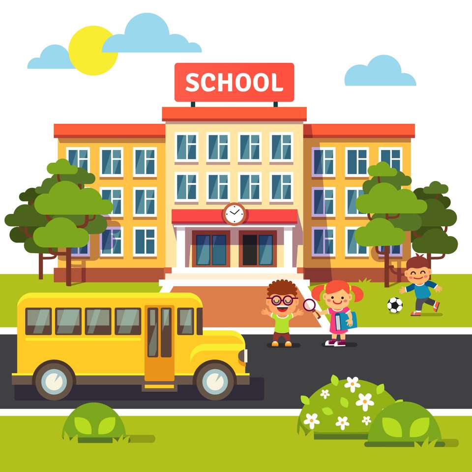 School bus puzzle online from photo