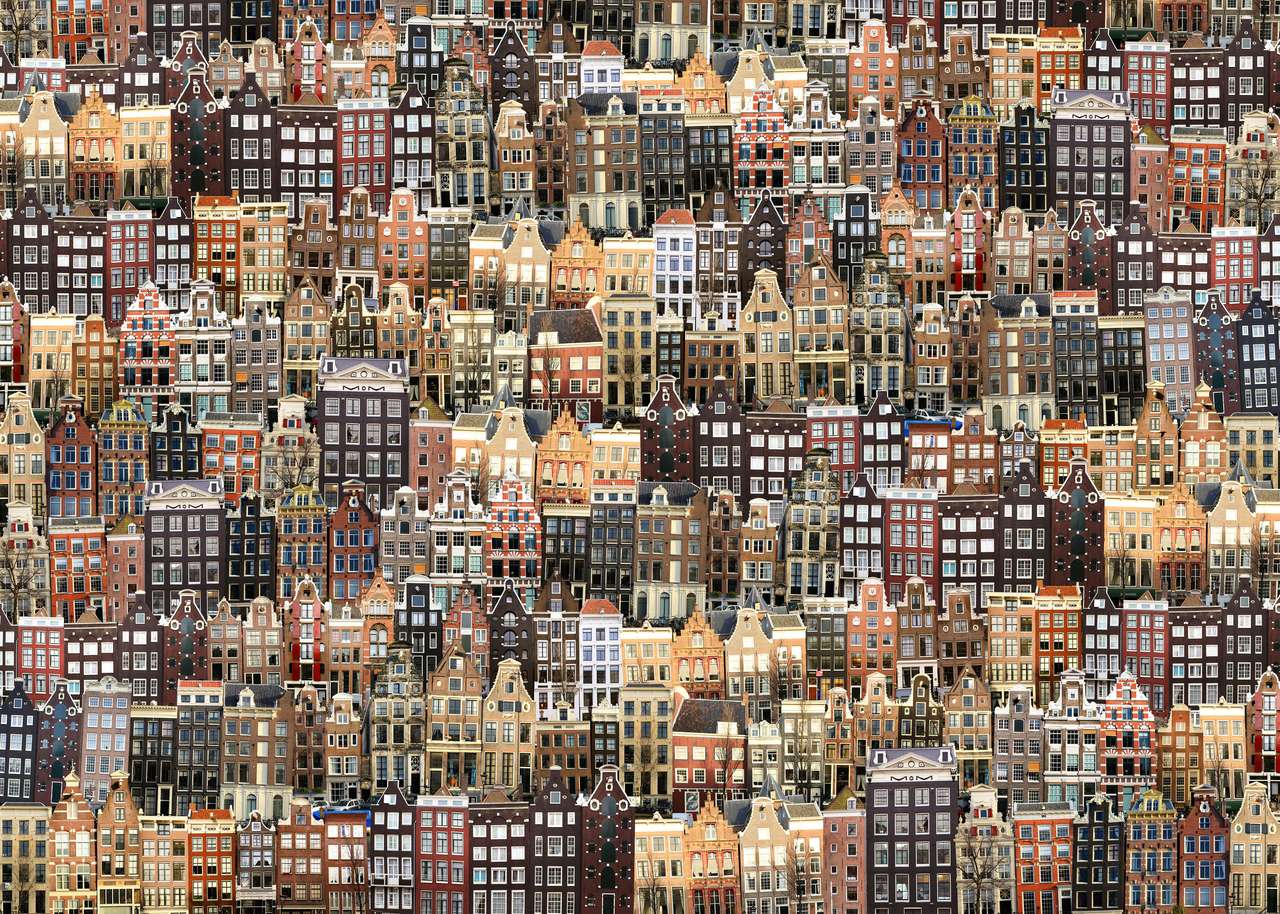 Honderden huizen in Amsterdam online puzzel