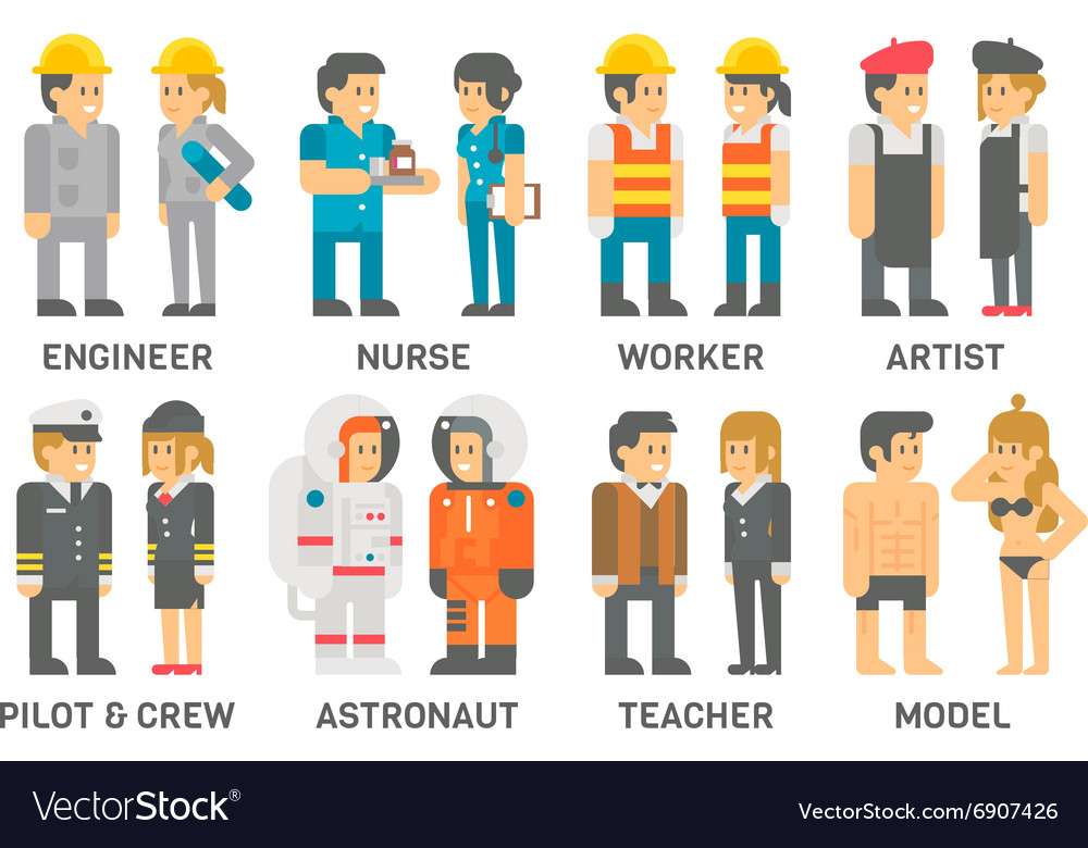 Jobs Uniformen Online-Puzzle vom Foto