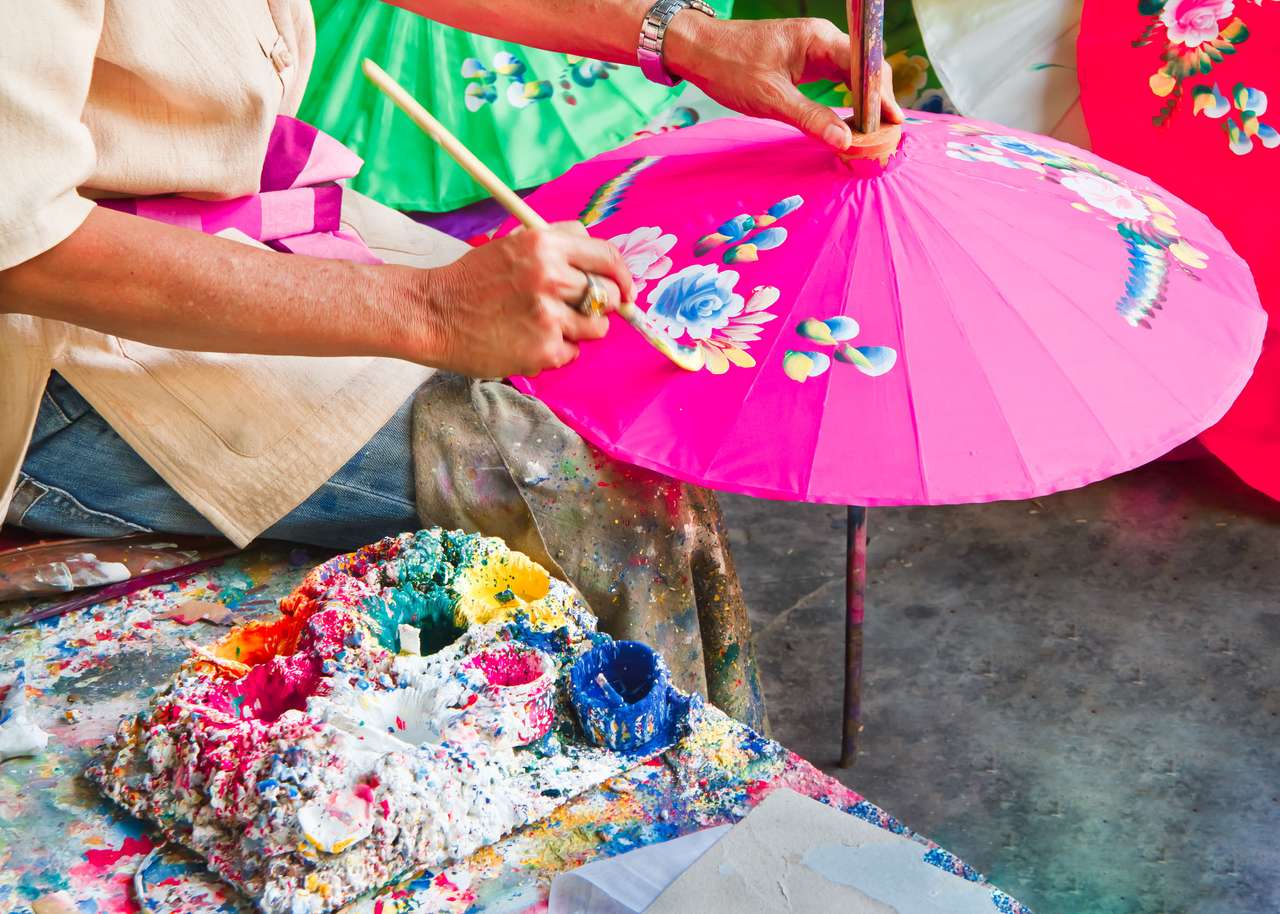 Parapluies de peinture puzzle en ligne