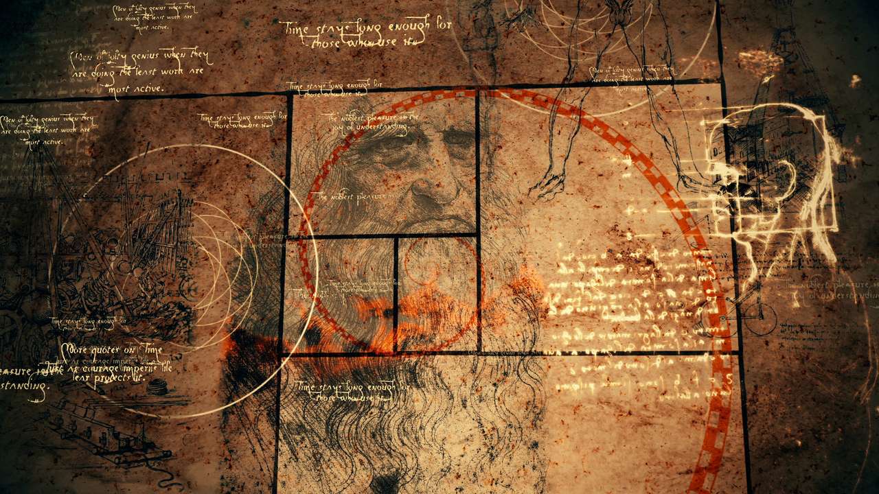 Ilustrații ale lui Da Vinci puzzle online din fotografie
