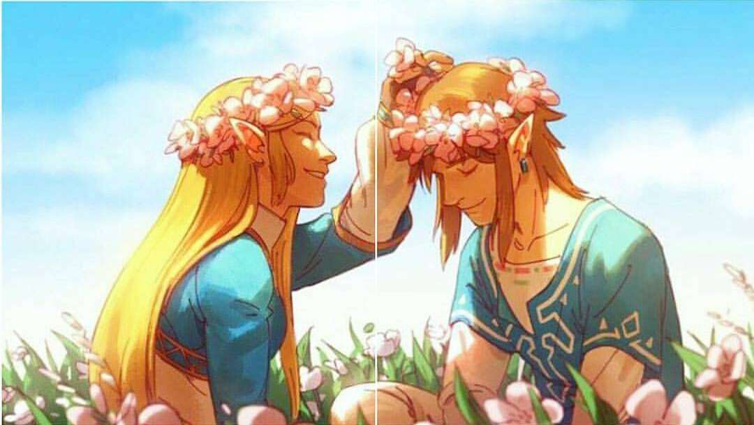 Zelda e Link. puzzle online da foto