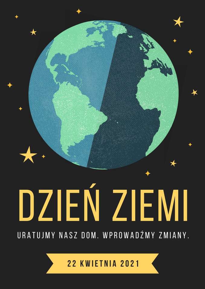 Poster op de Earth Day online puzzel