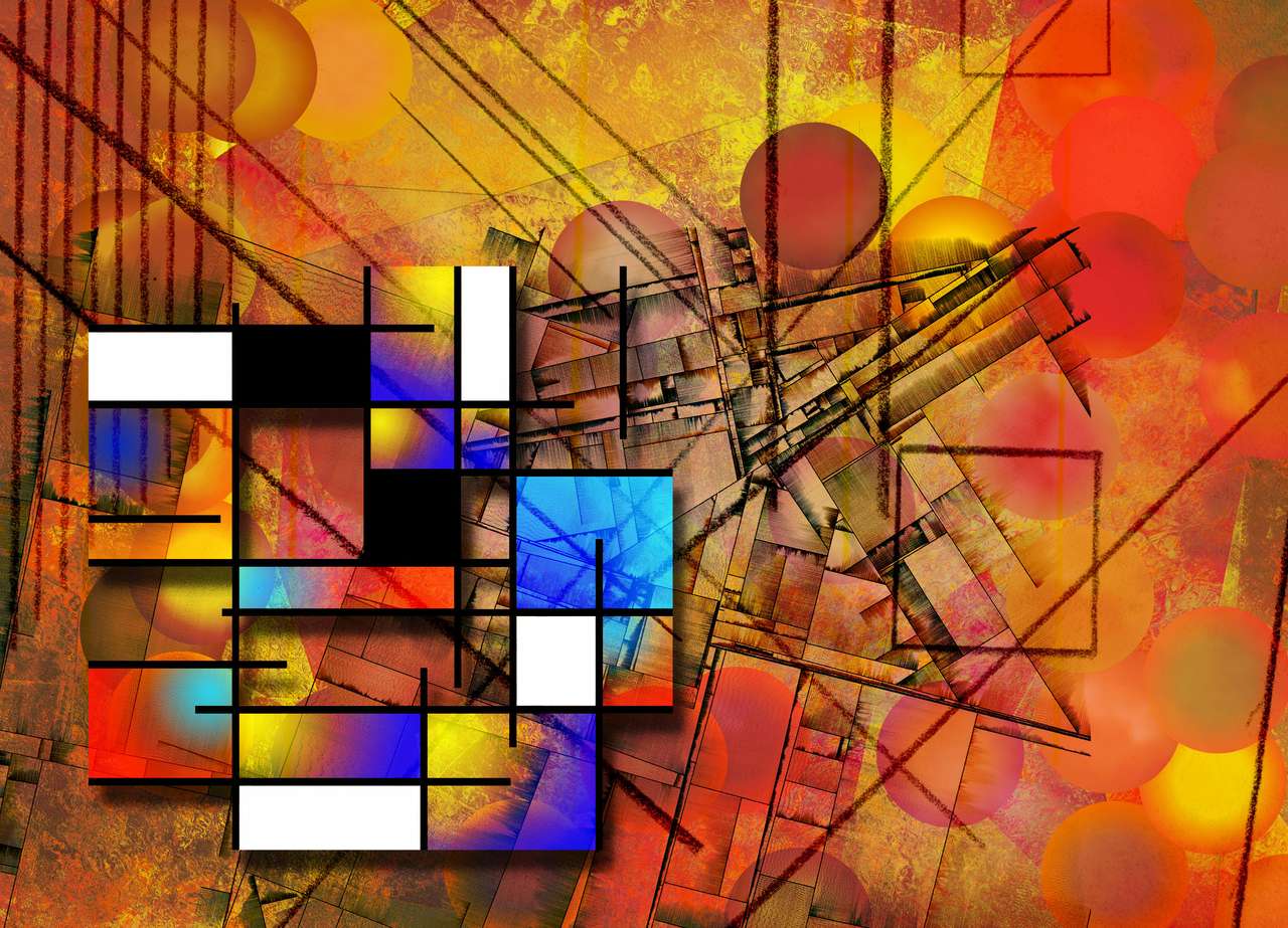 Colorful abstraction puzzle online from photo