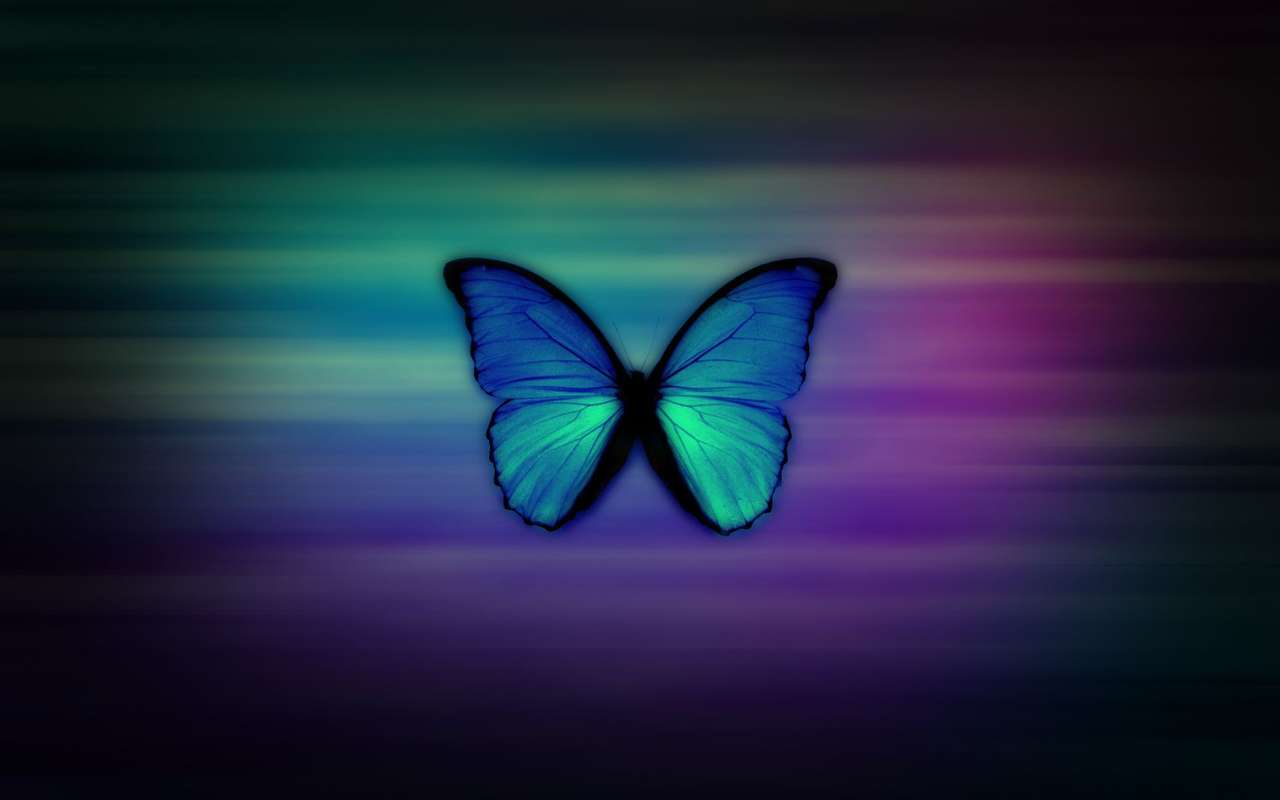 Mehrfarbiger Schmetterling. Online-Puzzle