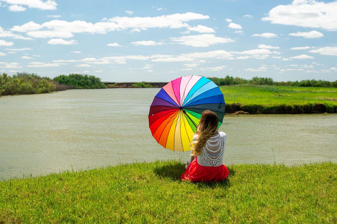 Guarda-chuva do arco-íris puzzle online