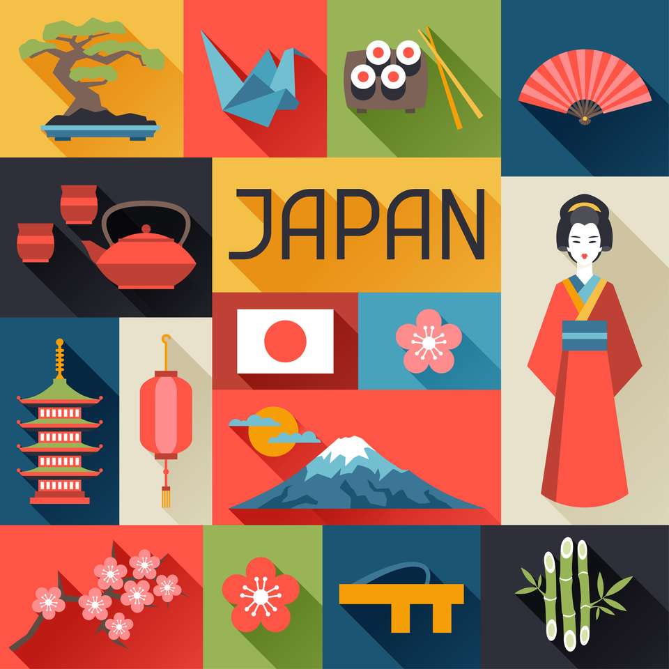 Japanese background puzzle online from photo