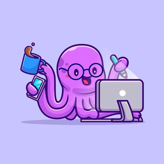 фіолетовий восьминіг онлайн пазл