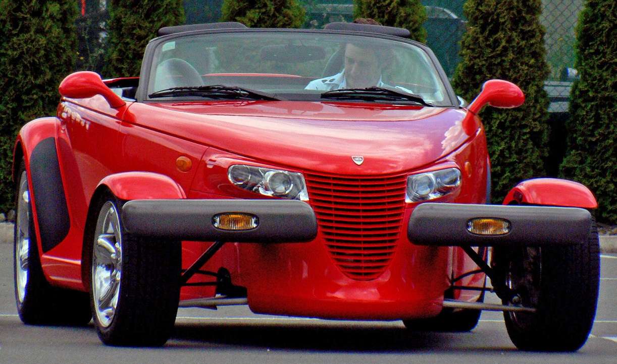 Chrysler pt cruiser кабриолет - червен онлайн пъзел от снимка
