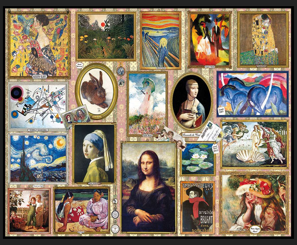 Collage av kända konstverk Pussel online