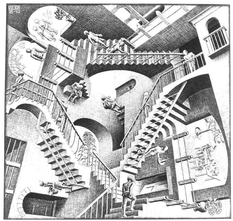 Escher-relativitate puzzle online