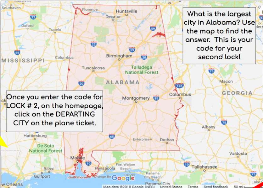 Alabama Mapa puzzle online z fotografie