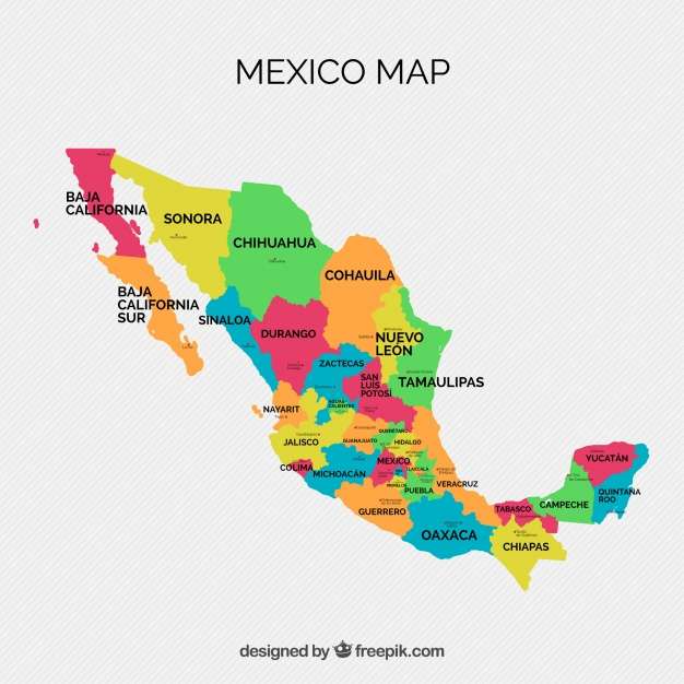 Картата на Мексико онлайн пъзел от снимка