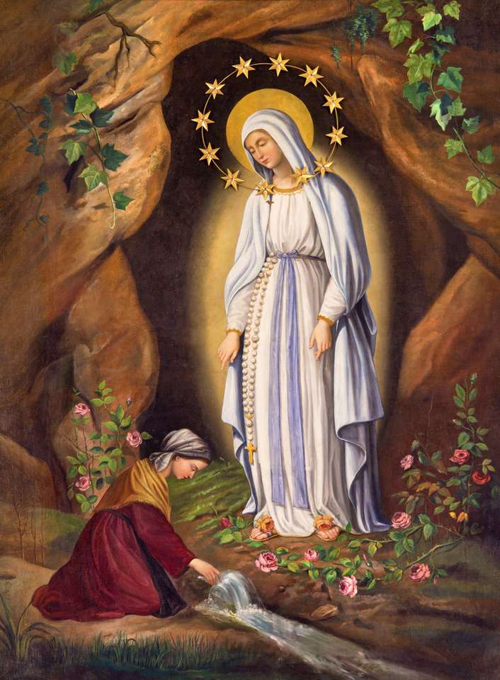 聖母とベルナデットの出会い 写真からオンラインパズル