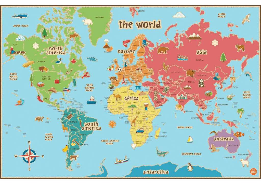 Mapa del mundo puzzle online a partir de foto