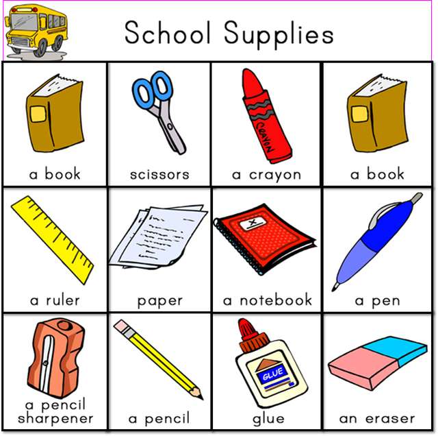Classroom objects puzzle online from photo