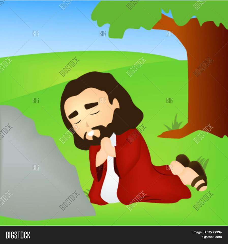 Jesus praying puzzle online from photo