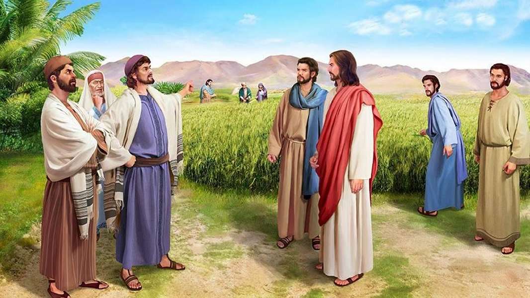 Jesus im Cornfield am Sabbat-Tag Online-Puzzle
