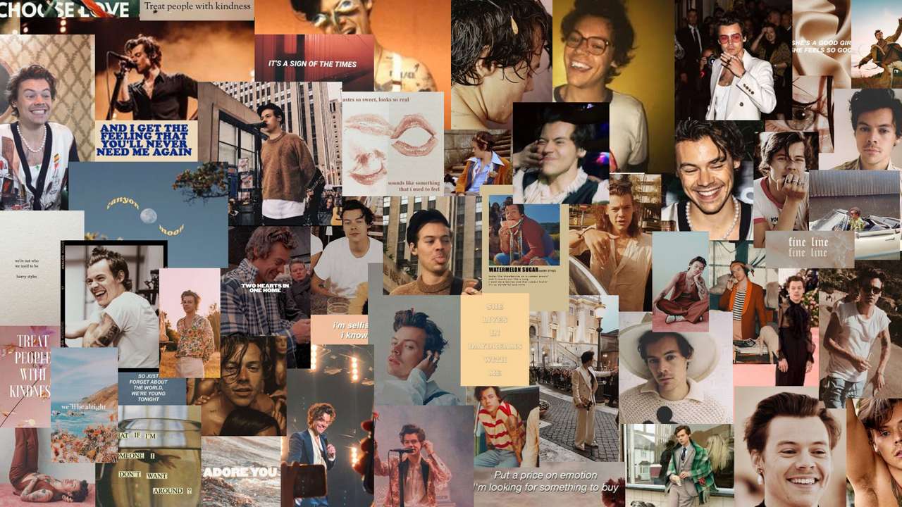 Harry Styles Collage puzzle online din fotografie
