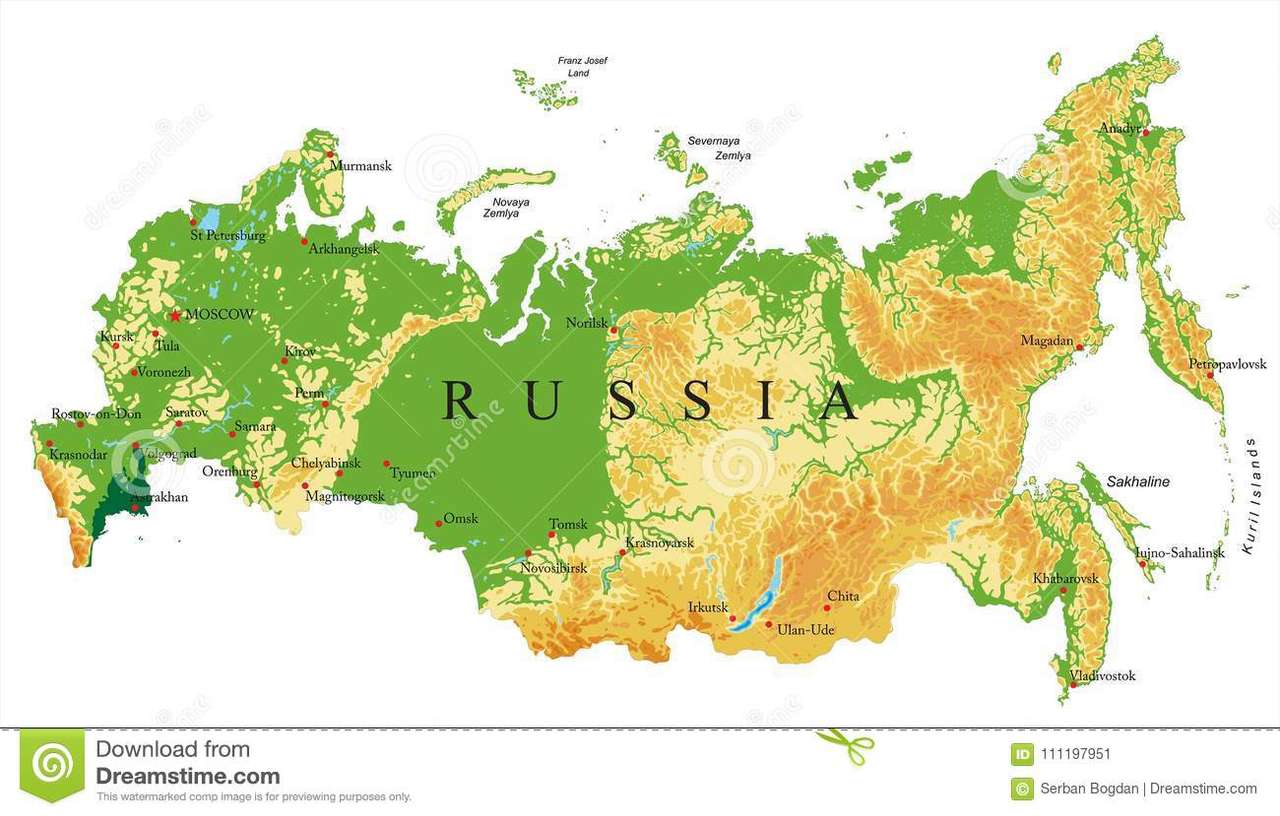 Karte von Russland. Online-Puzzle