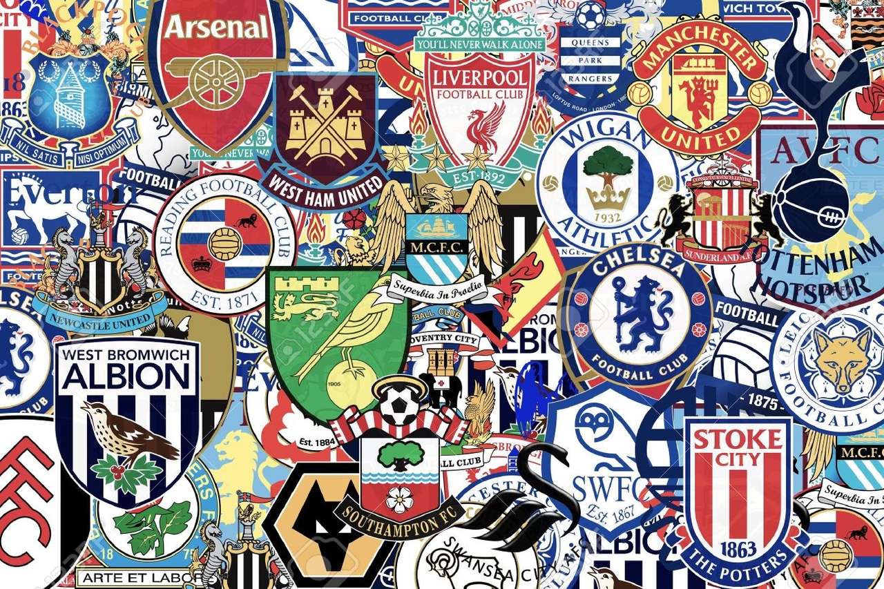 English Football Clubs puzzle online from photo
