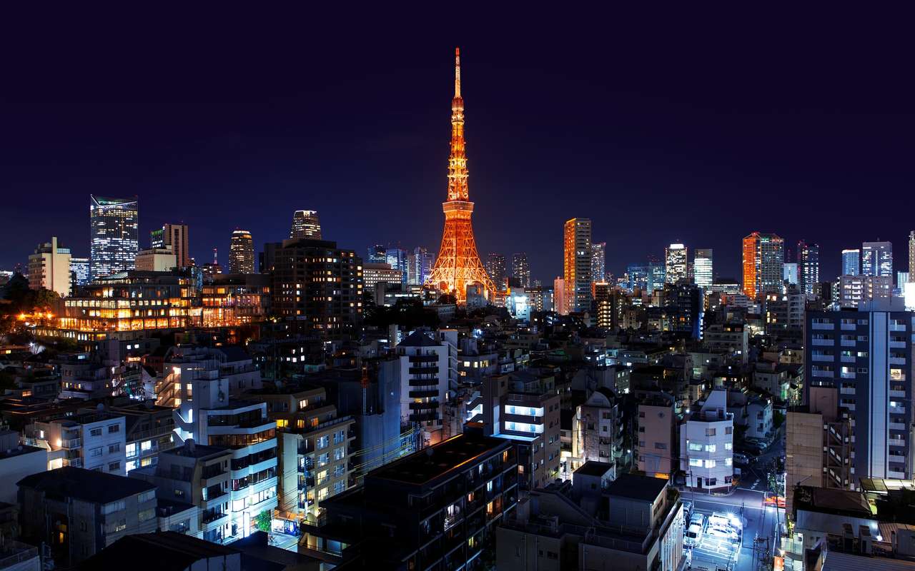 Токио кула (Япония) タワー (日本) онлайн пъзел от снимка
