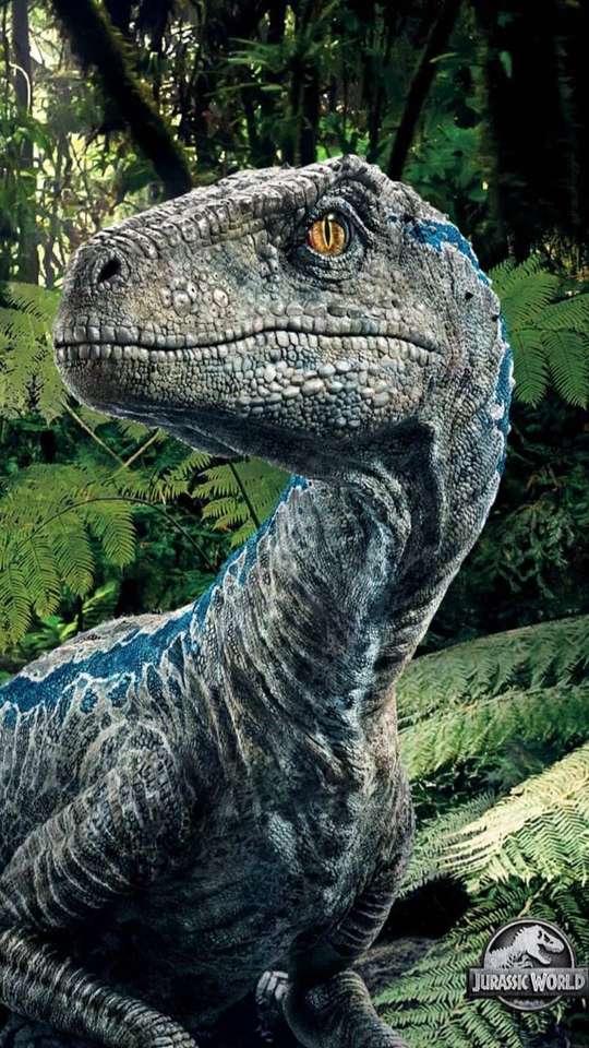 Velociraptor blauw online puzzel