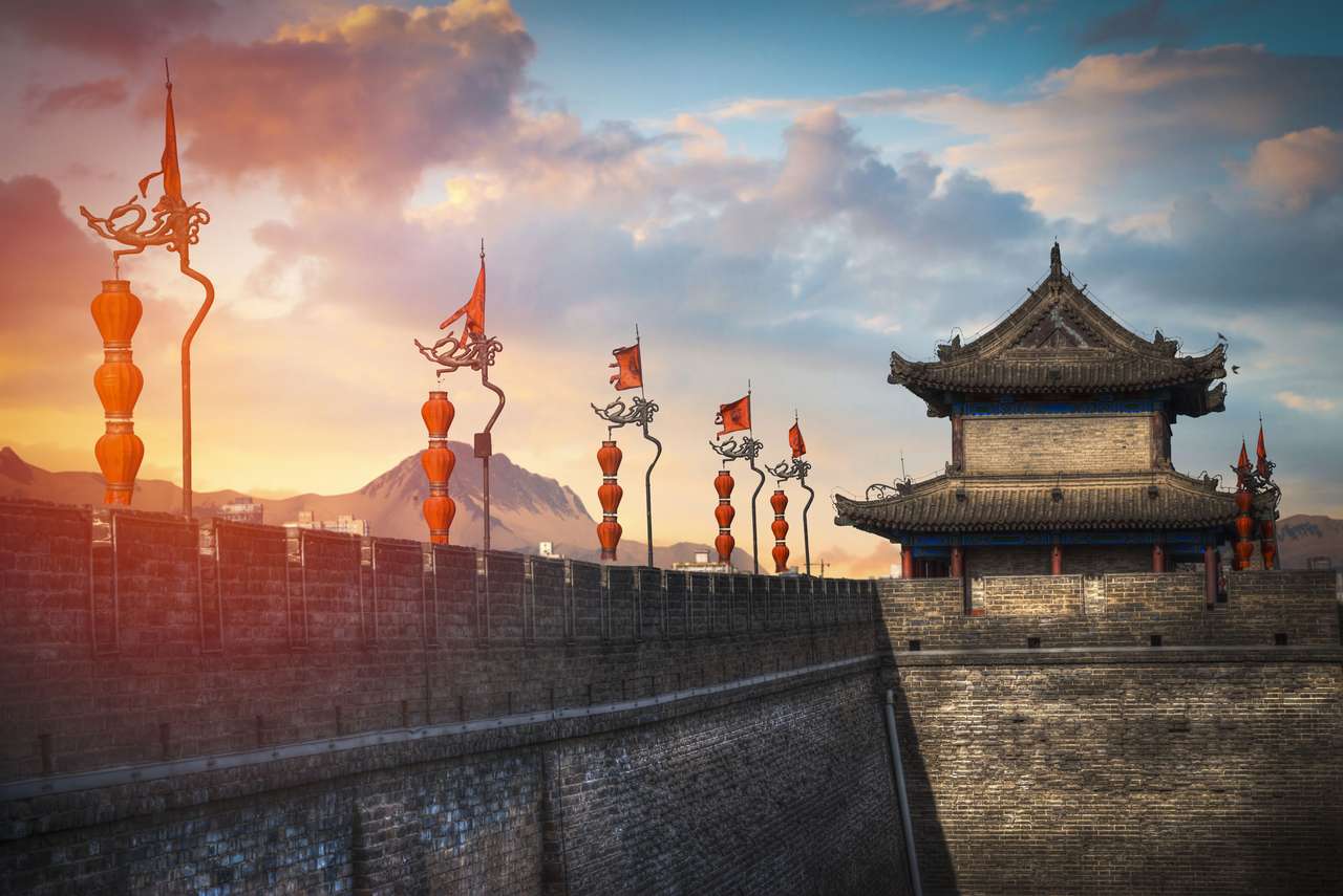 Городская стена Сиань пазл онлайн из фото