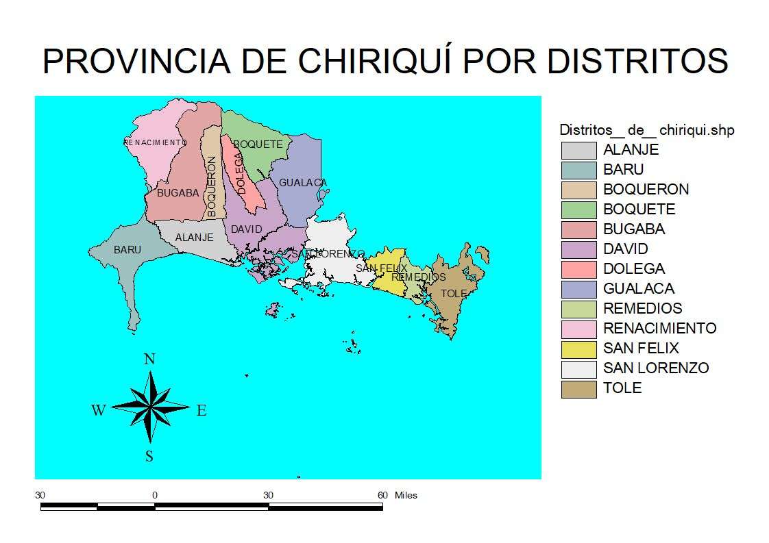 Provinsen Chiriquí av distrikt Pussel online