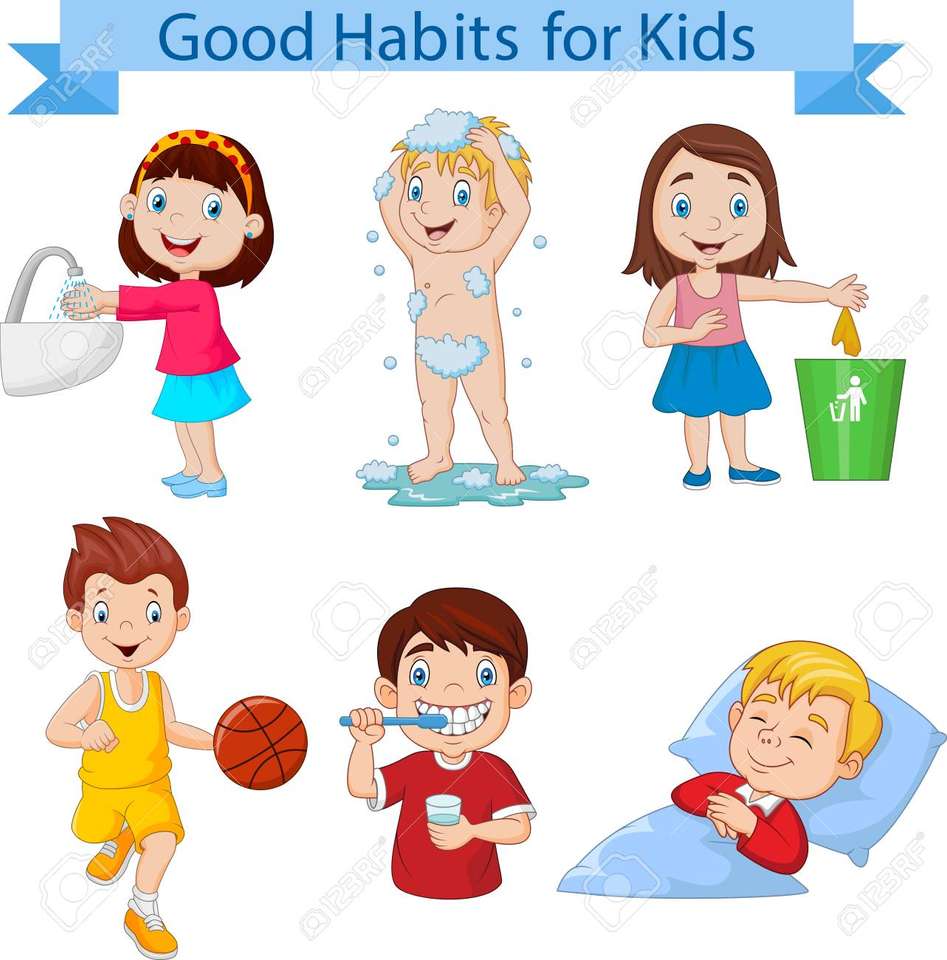 Healthy habits puzzle online from photo