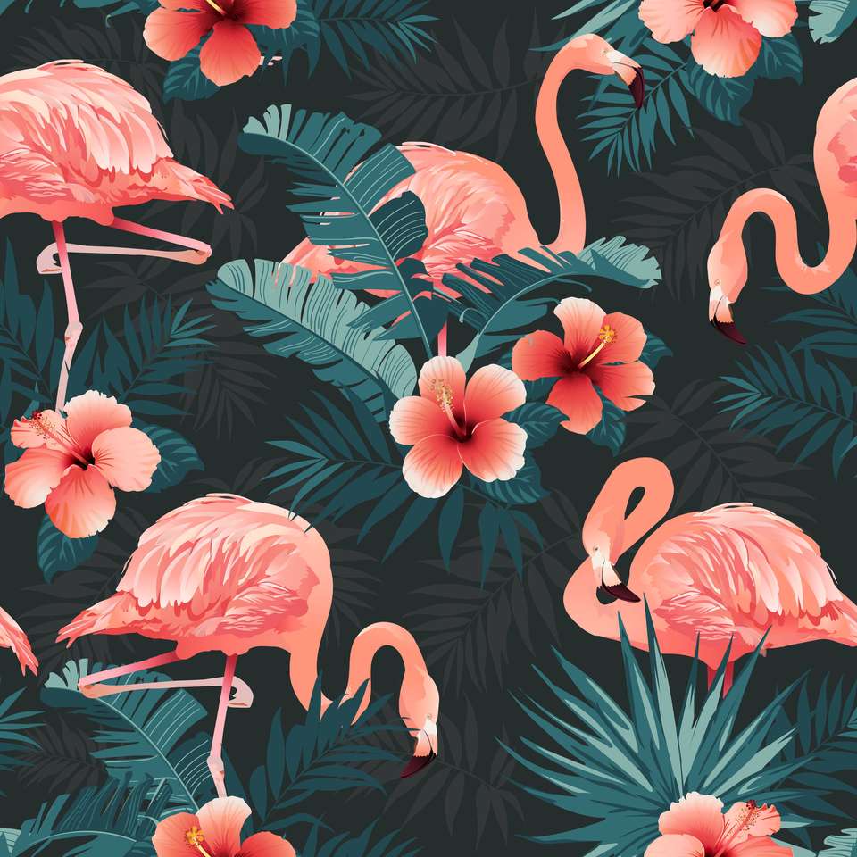 Vacker flamingo pussel online från foto