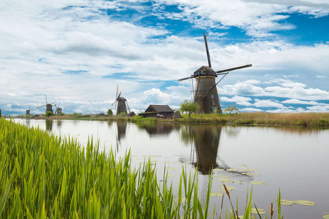 Αιολικοί μύλοι στην Ολλανδία παζλ online από φωτογραφία