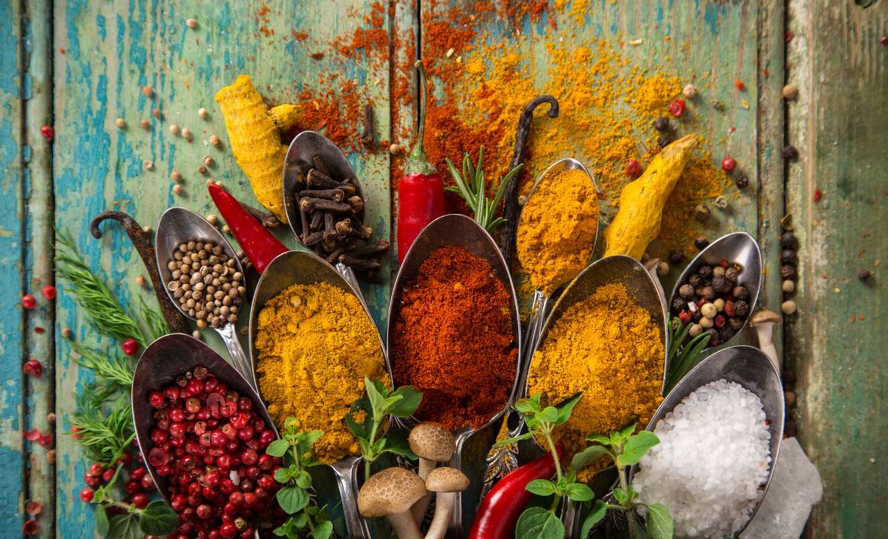 Spices and herbs puzzle online from photo