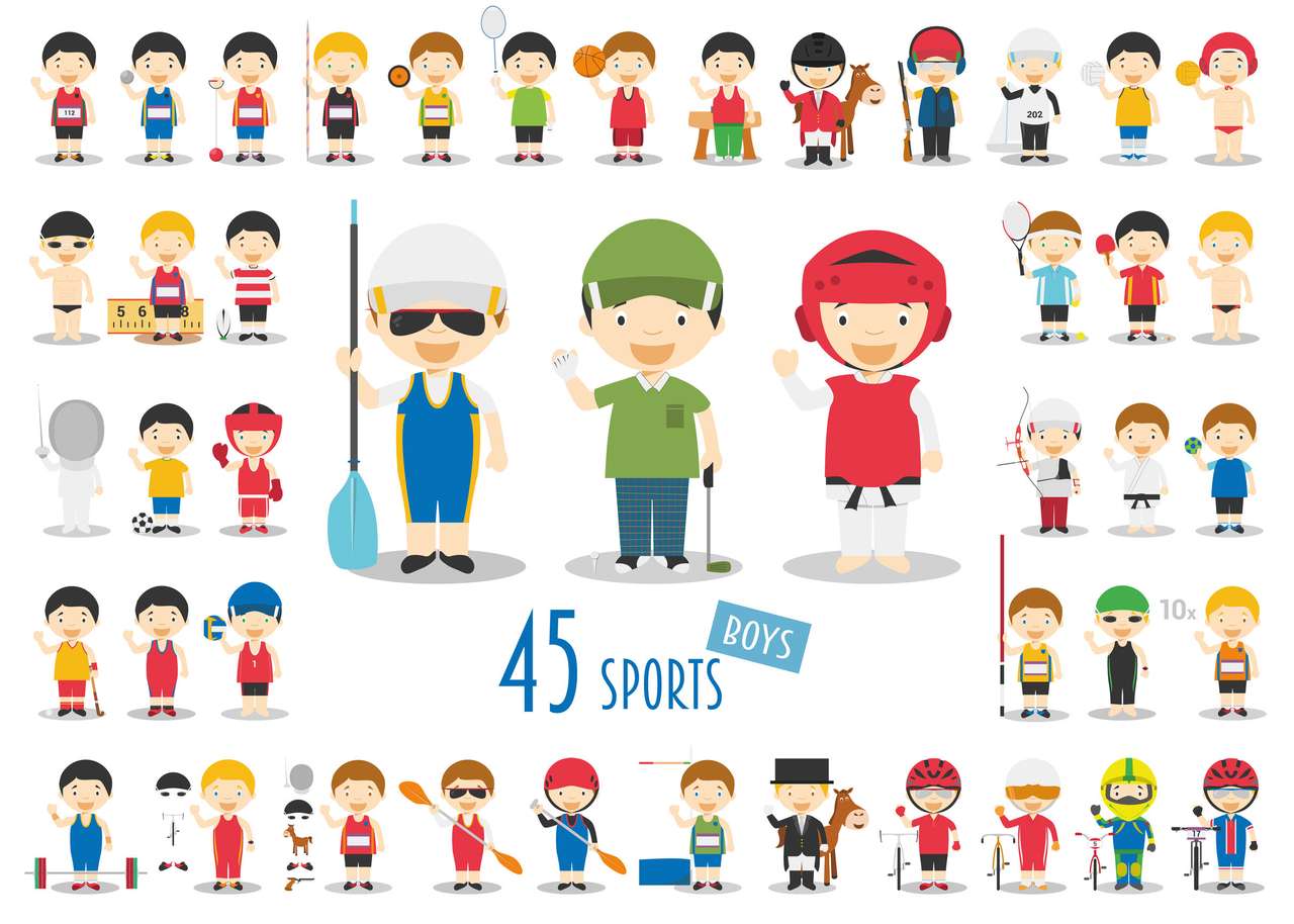 45 differents sports puzzle online from photo