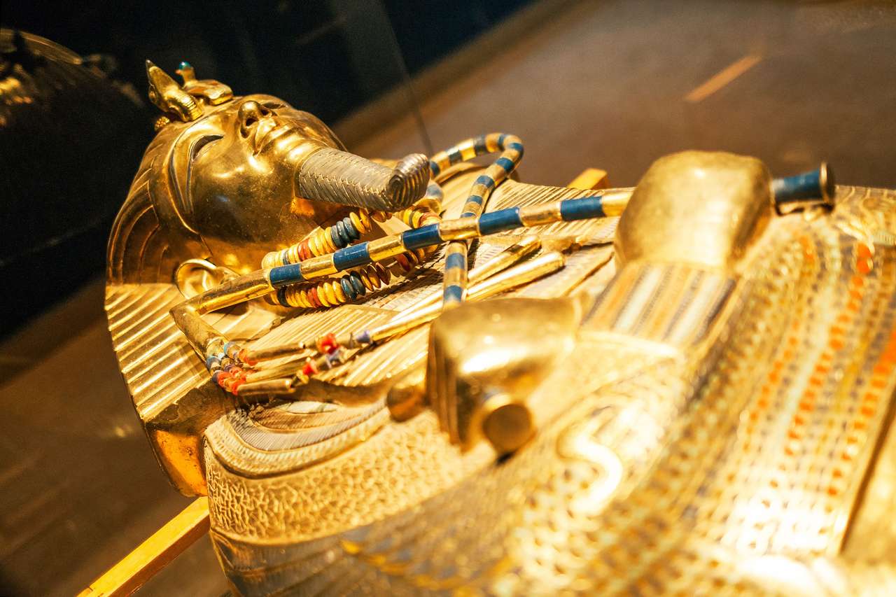 Zlatá maska ​​faraona puzzle online z fotografie