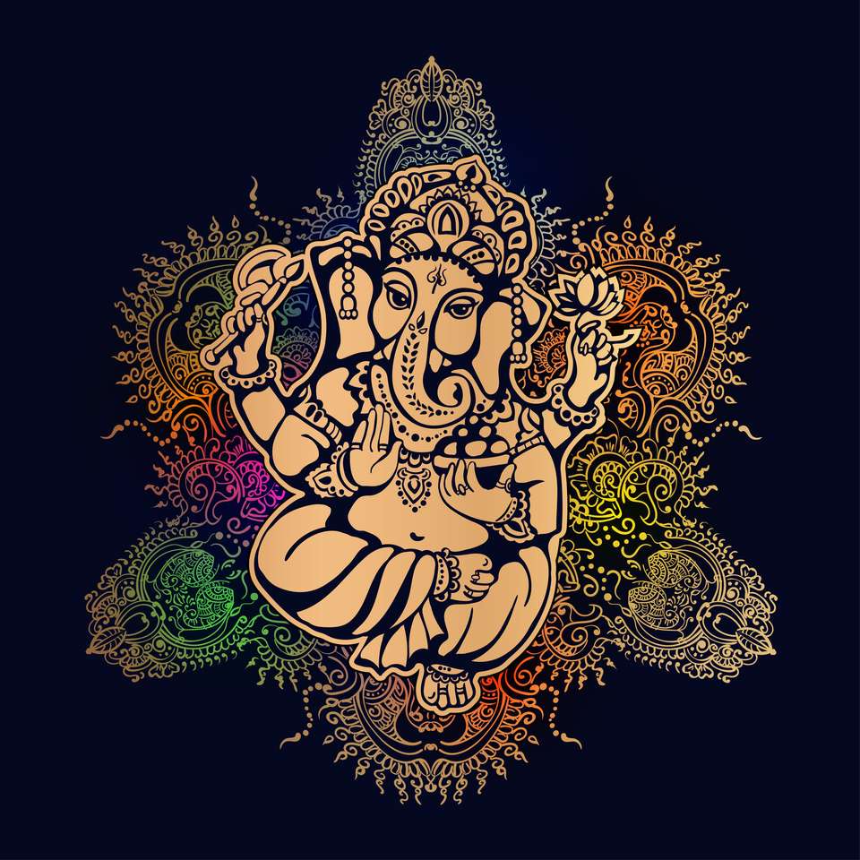 ヒンドゥー教の主ガネーシャ 写真からオンラインパズル