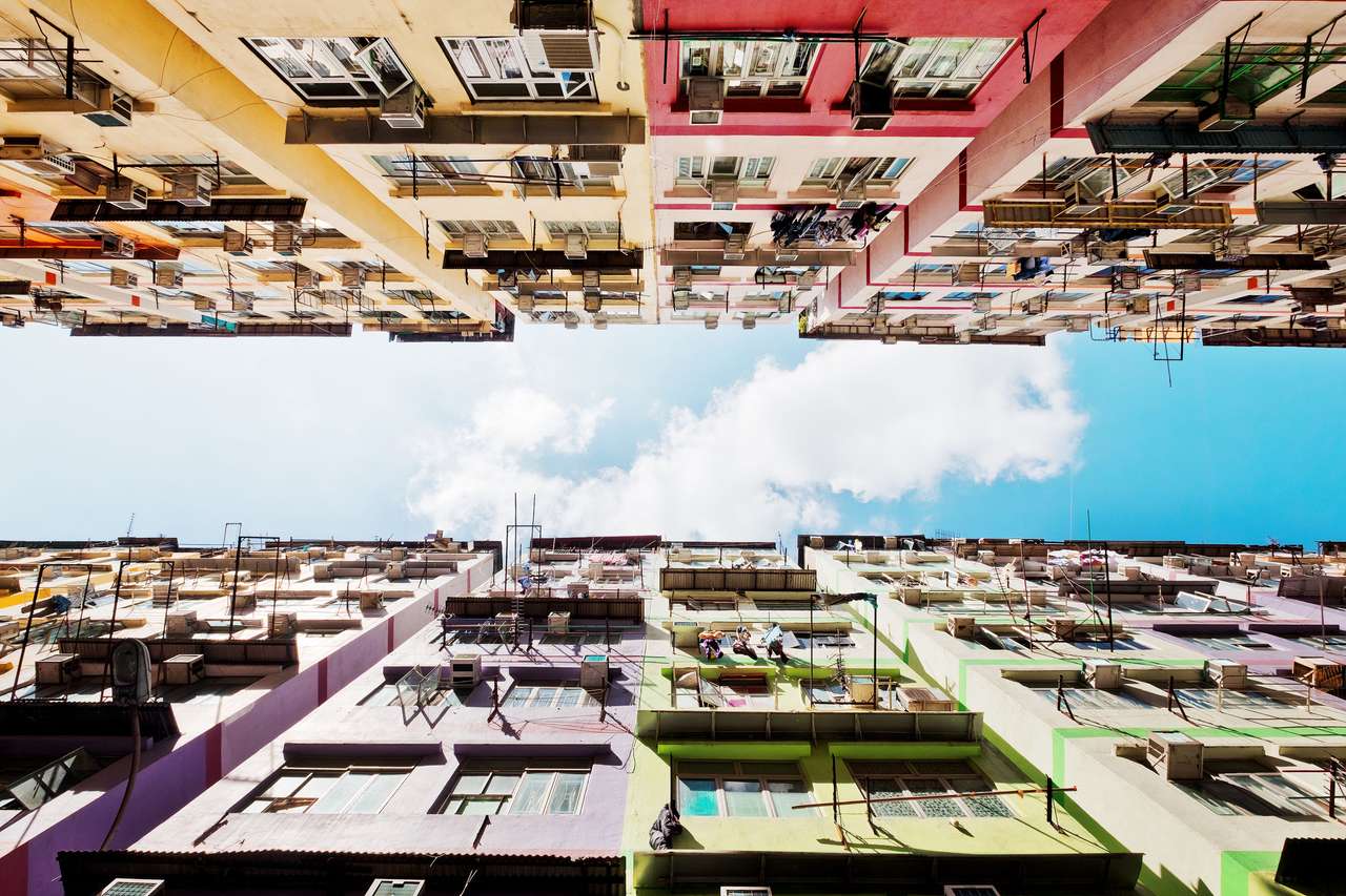Wohngebäude in Hongkong Online-Puzzle vom Foto
