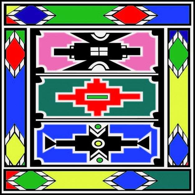 Ndebele pattern puzzle online from photo